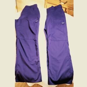 2 Pc Lot Cherokee Workwear Revolution Mens Scrubs Small Pants Grape WW140